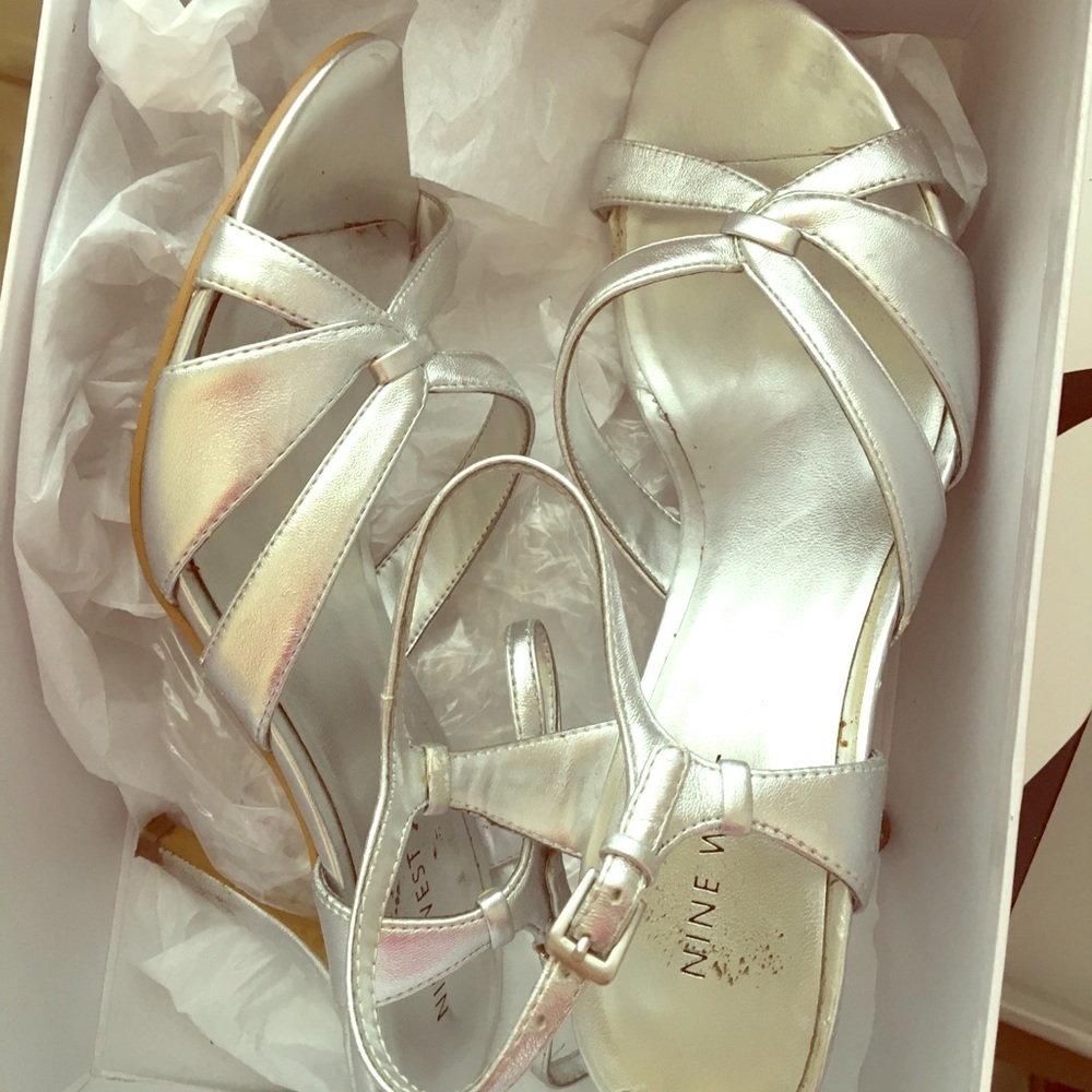 Nine West silver dress heels